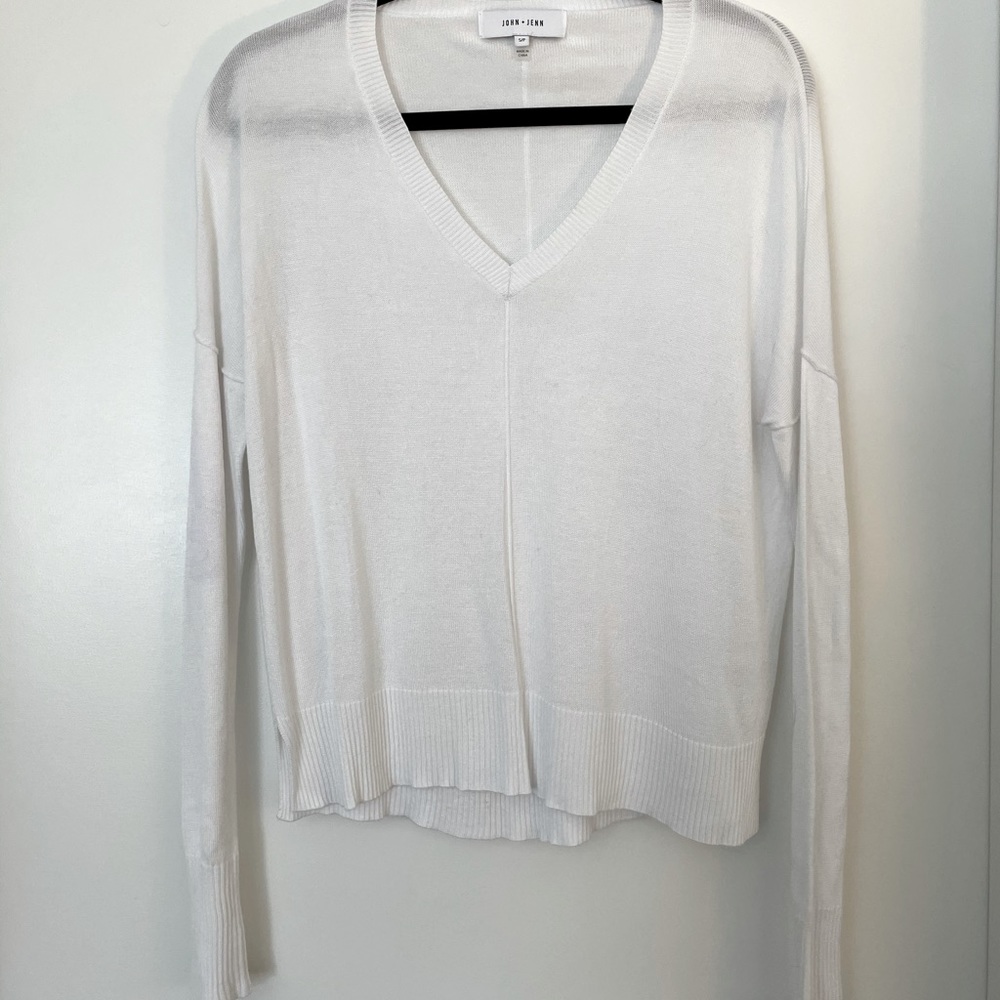 Revolve John + Jenn White Sweater
